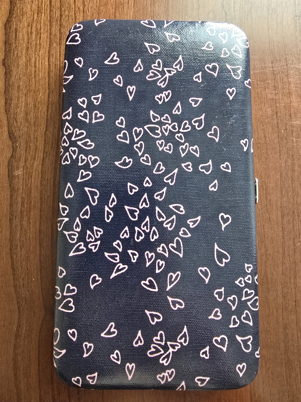Target Navy and Pink Heart 💖 Snap Wallet with Gold Interior, Like New Condition